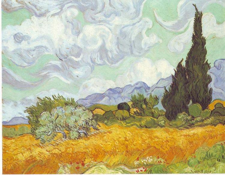 Vincent Van Gogh Cornfield with Cypresses Spain oil painting art